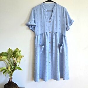 Robins Egg Blue Midi Cottagecore Dress Sz Medium